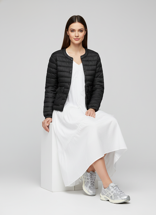 Lightweight Round Collar Puffer Jacket