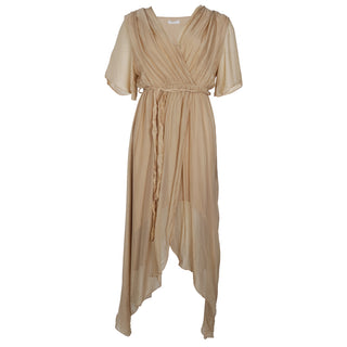 Grecian-style flowing maxi dress