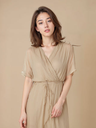 Grecian-style flowing maxi dress