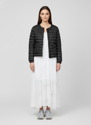 Lightweight Round Collar Puffer Jacket