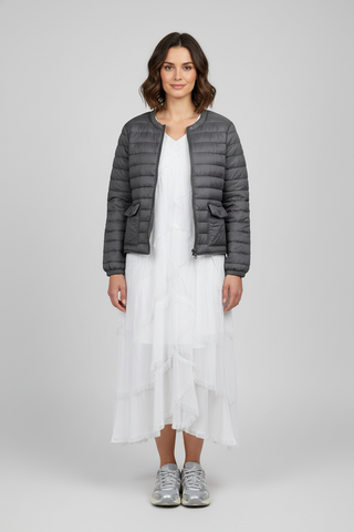 Lightweight Round Collar Puffer Jacket