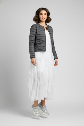 Lightweight Round Collar Puffer Jacket