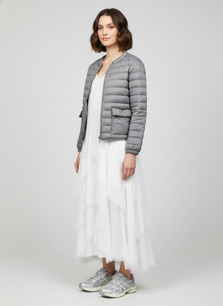 Lightweight Round Collar Puffer Jacket